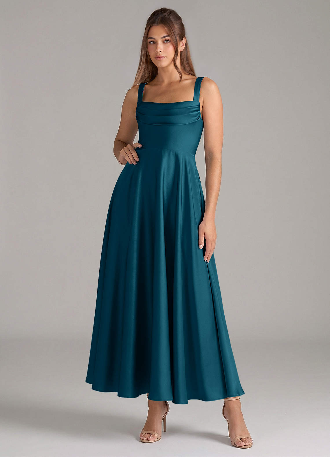 ink blue satin dress Azazie Shaude Size:AU/US 9 | EU 40 making it an excellent Hyper-femme Buy QUIERO Women Black
