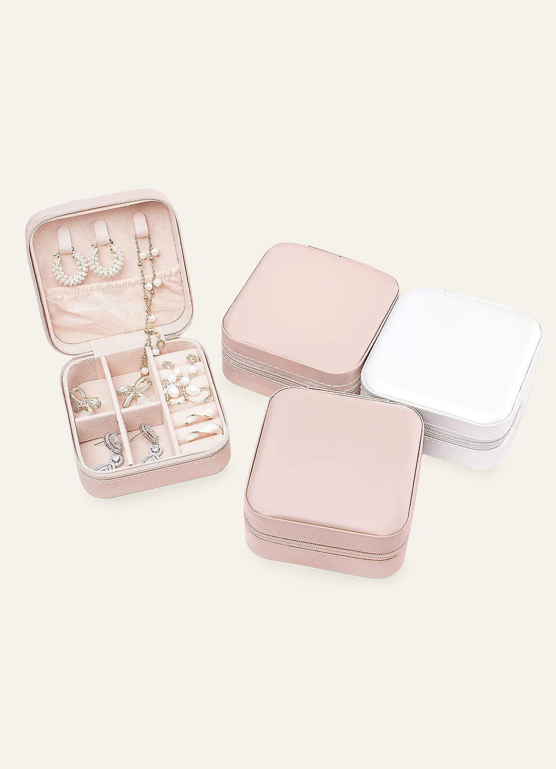 front Caja de joyería de PU