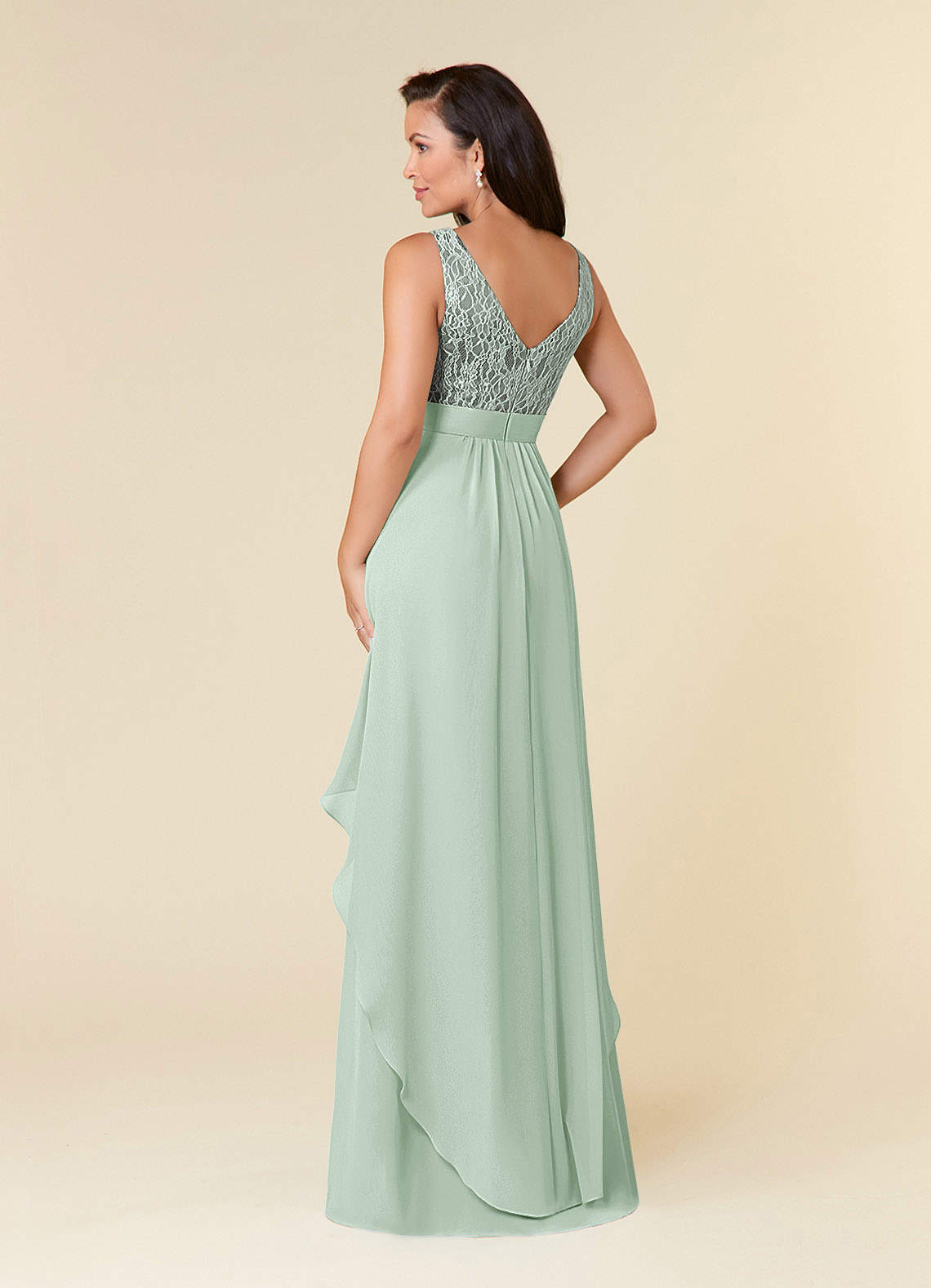 Azazie Xella Mother of the Bride Dresses Agave A-Line Lace Chiffon Dress image2