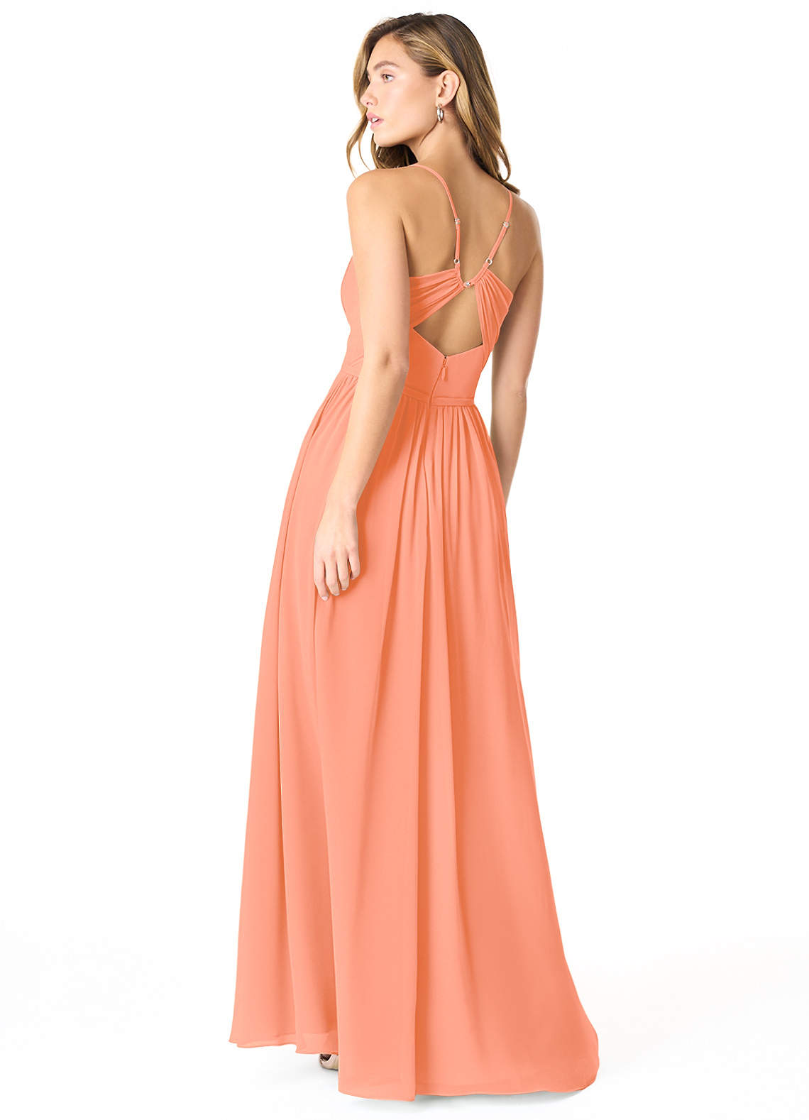 azazie sunset bridesmaid dress Cora Color:Black Metal Buckle & Brown Leather pink and orange bridesmaid dresses color_COPPER=Gold Jessie Sweater Midi Dress
