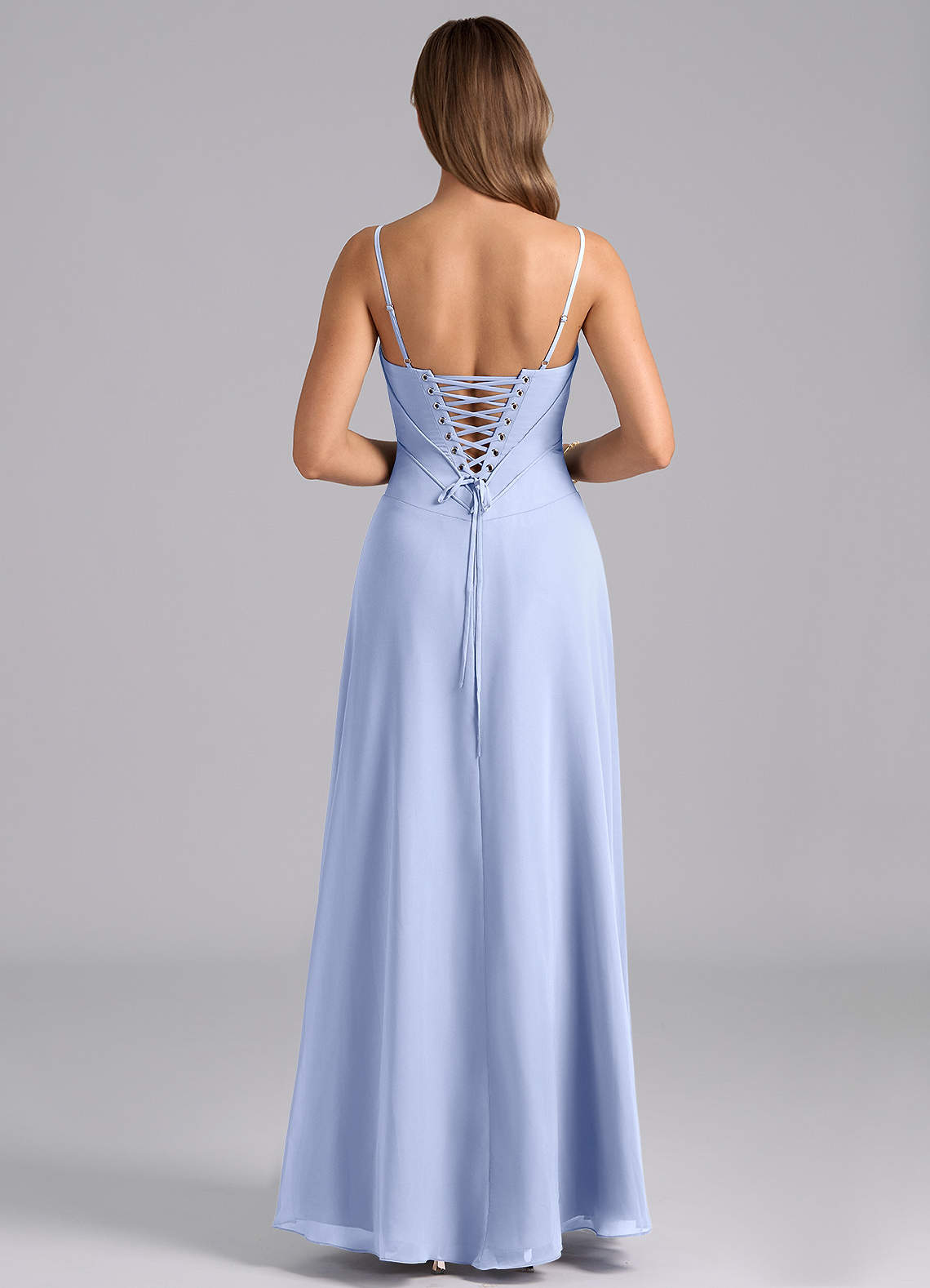 Azazie Valentine Vestidos de madrinha de casamento Vestido Gelo de Chiffon de Linha A com Espartilho image1