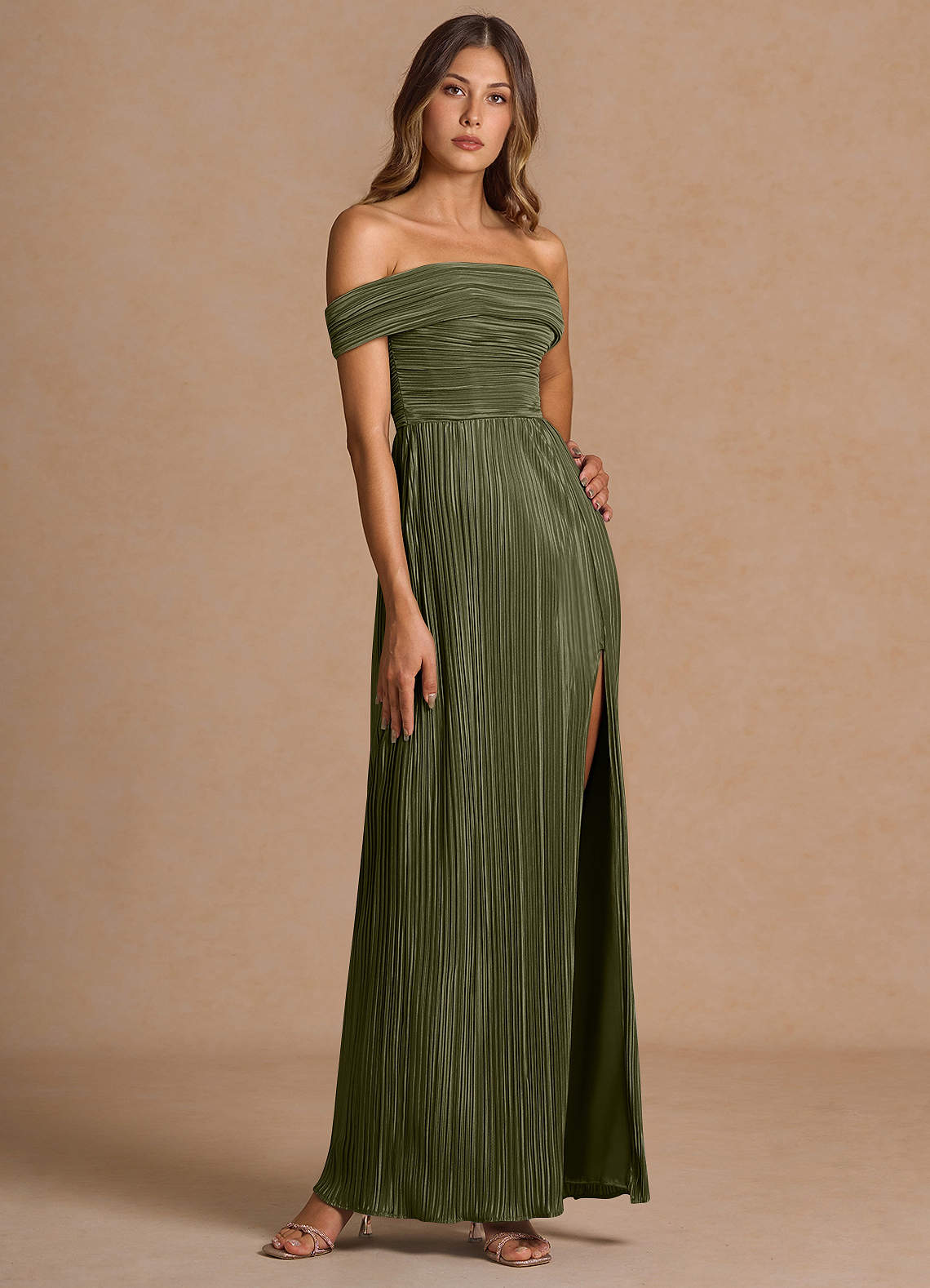 Isolde Moss Green Maxi Dress | Azazie