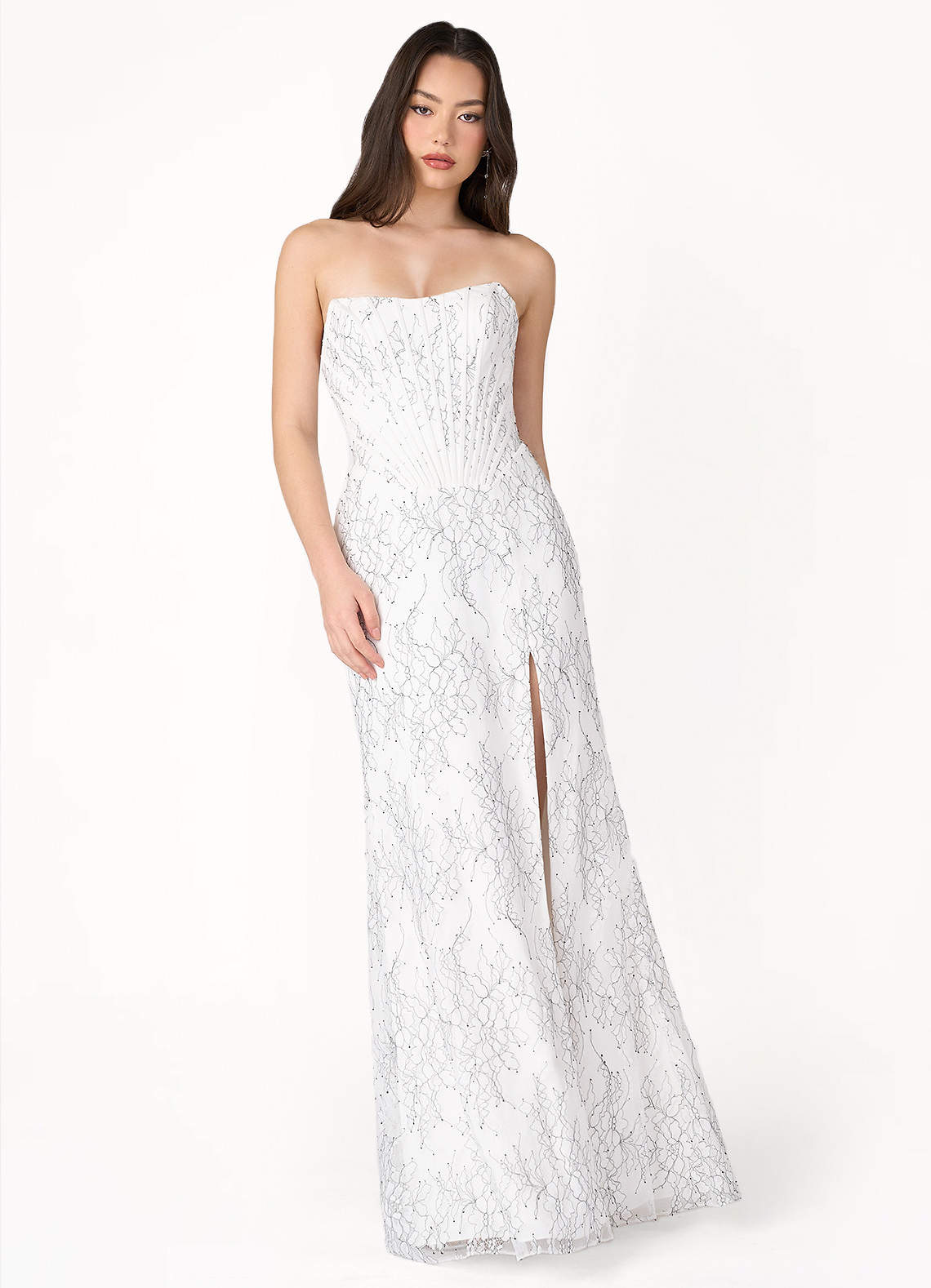 Frankie White Lace Lace Corset Gown Ready to Ship | Azazie