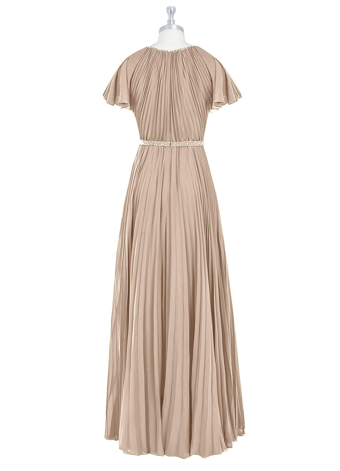 Azazie Kara Modest Bridesmaid Dresses A-Line Pleated Chiffon Floor-Length Dress image7