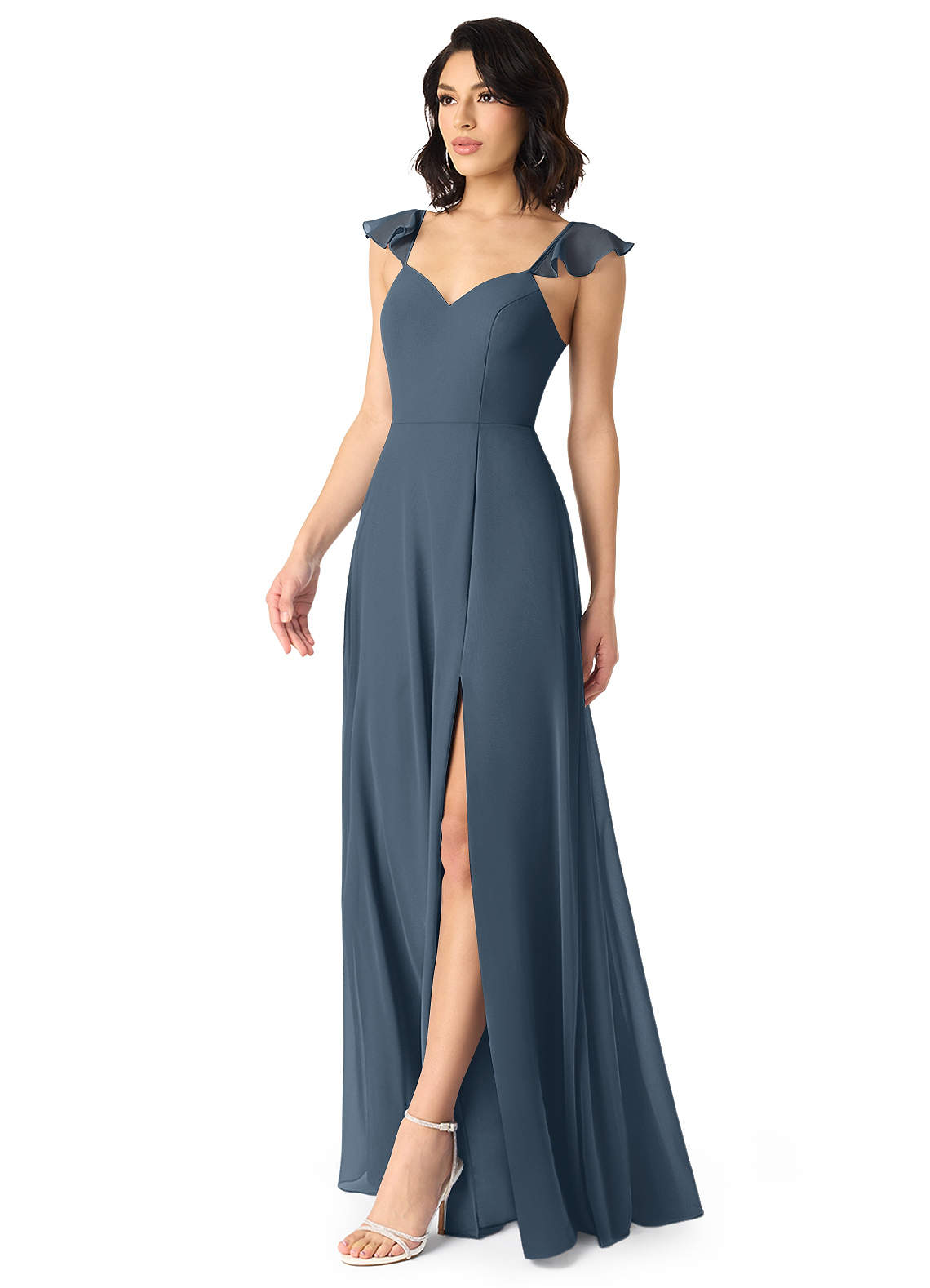 V-neck Elastic Sain A-line Newest Long Bridesmaid Dresses