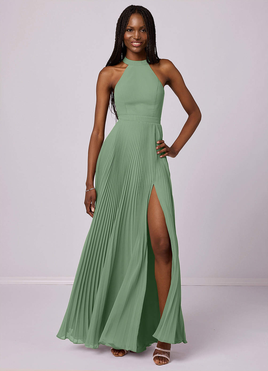 green emerald velvet dress Straps Pink Pleated Chiffon A-Line Long Prom Dress – FancyVestido
