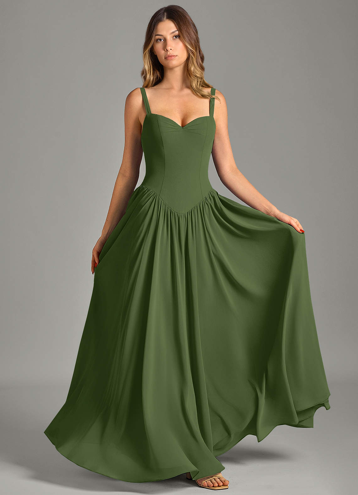 green emerald velvet dress Amazon Olive Green Bridesmaid Dress
