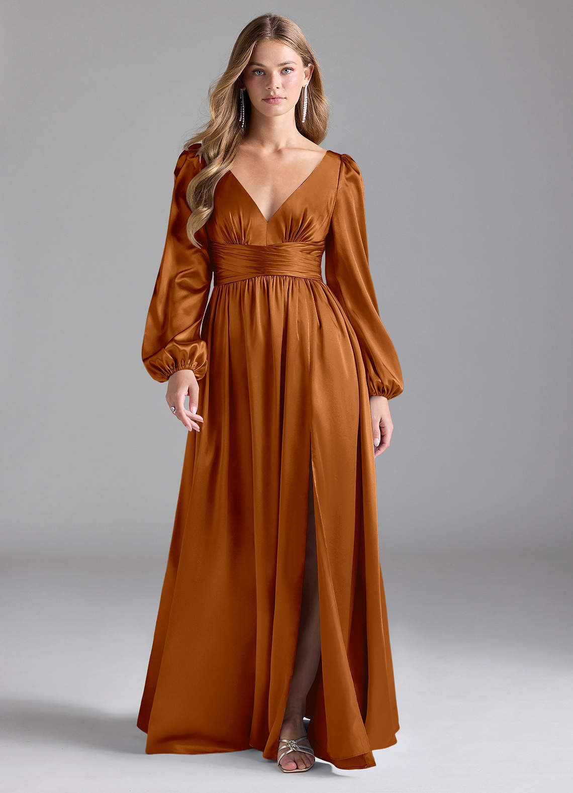 Fashion copper satin dress