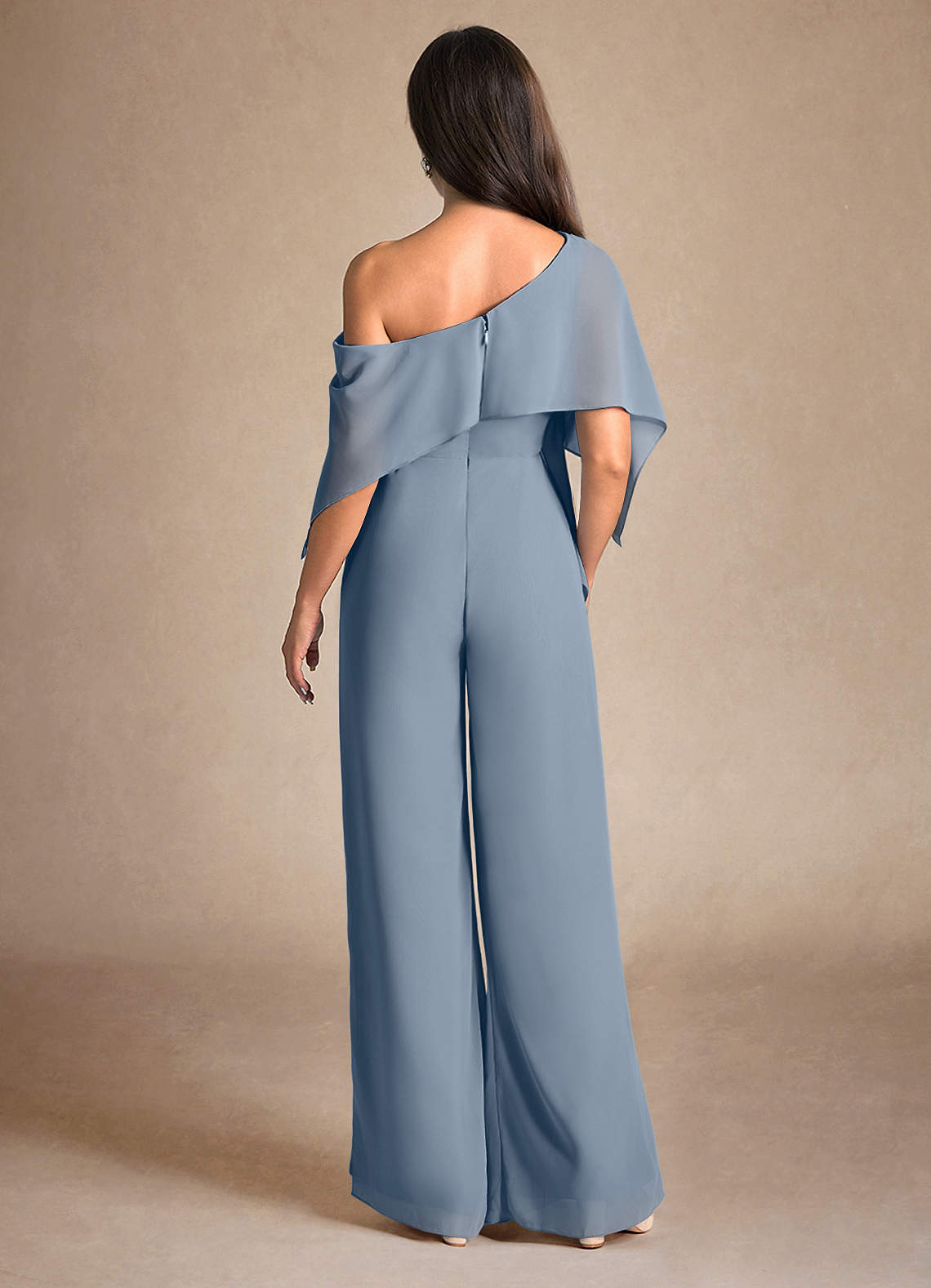 Azazie Halima Abiti per la Madre della Sposa Abito Tuta Pantaloni in Chiffon Spacco Laterale Crepuscolo image2