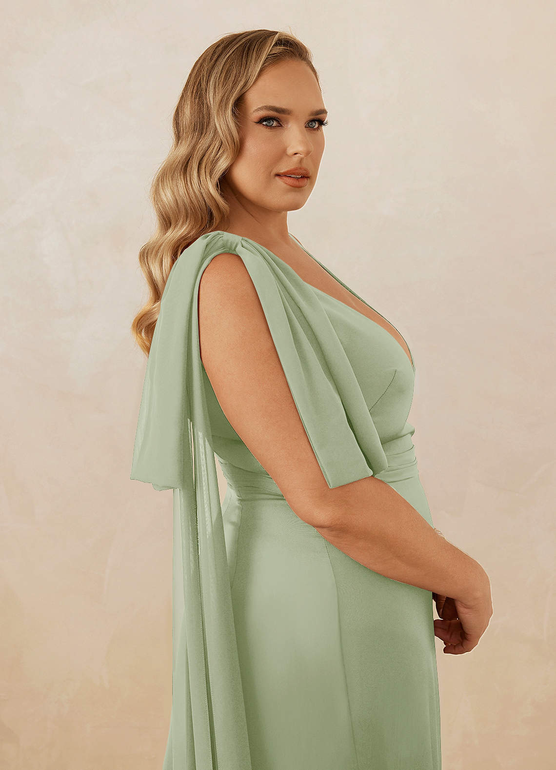 Christian Siriano Bridal for Azazie 1011 Bridesmaid Dresses Plunging Stretch Satin Mermaid Dress image17