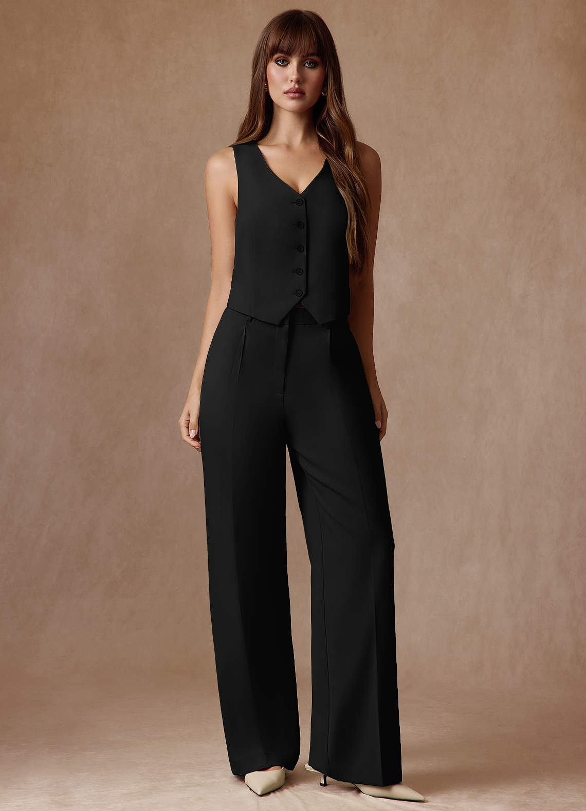 front Rowan Black Refined Weave Performance pants