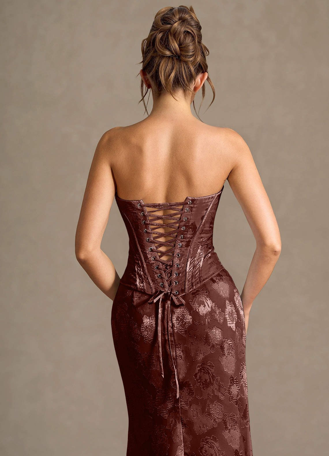 brown two piece prom dress Nude / US20W