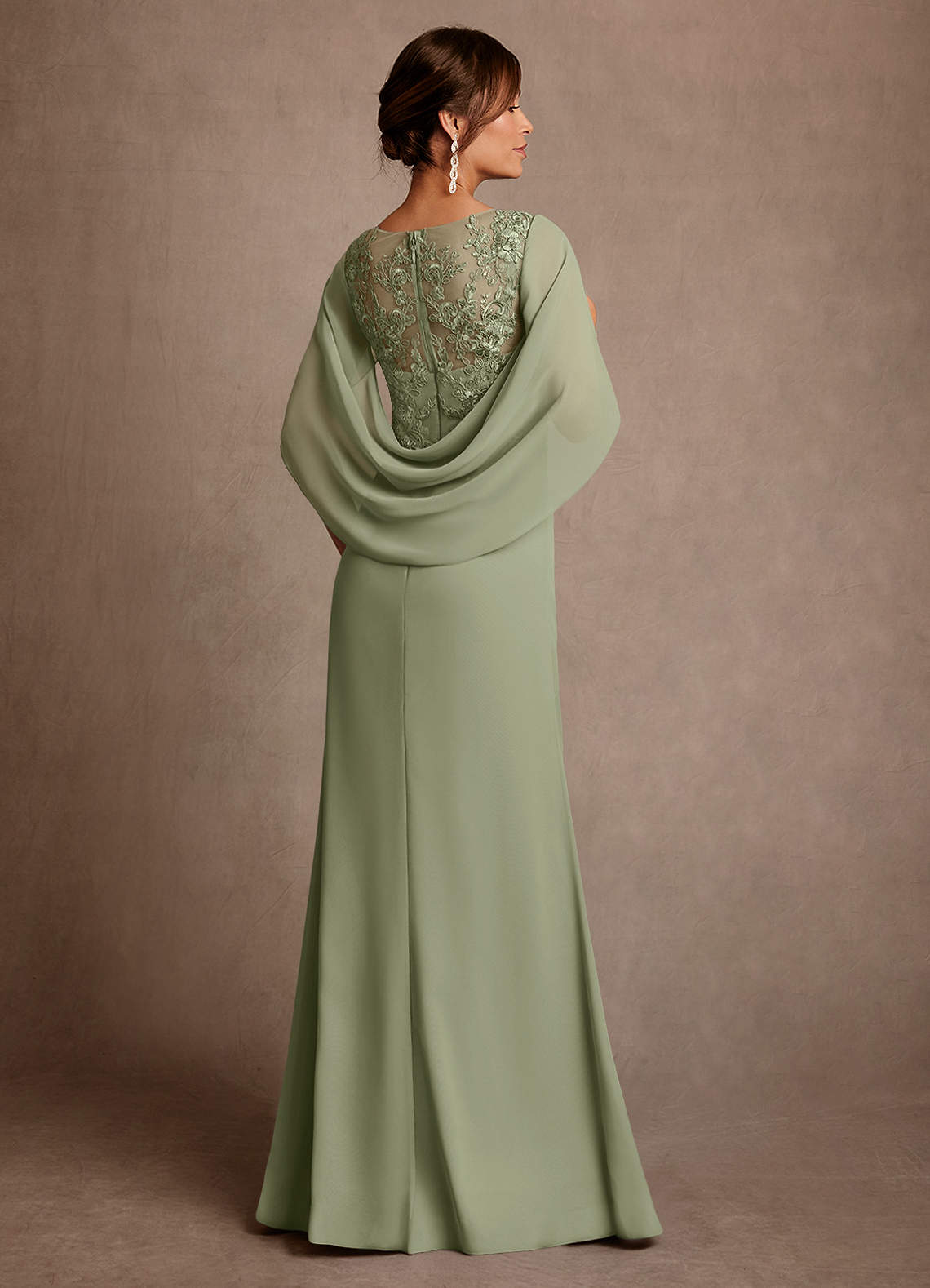 Azazie Santa Clara Mother of the Bride Dresses Pistachio A-Line Lace Dress image1