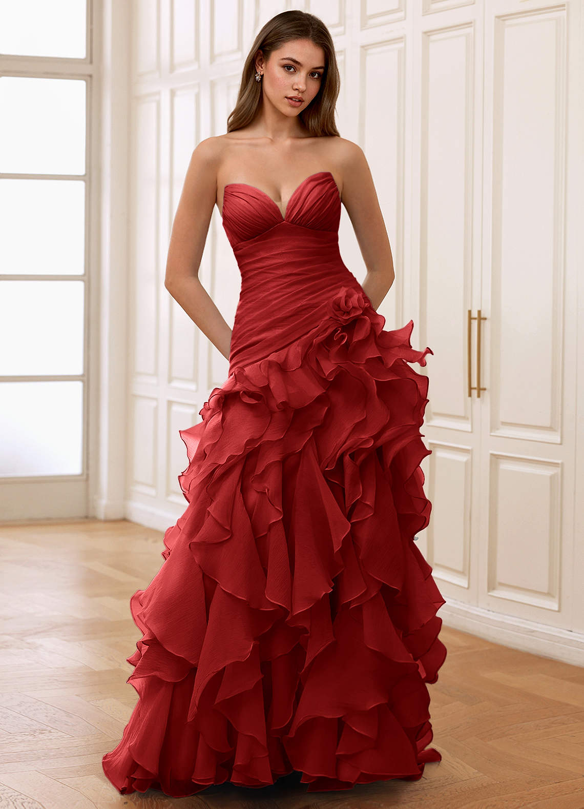 prom dresses corset top prom dress corset top Dressime Strapless Corset A-Line Tiered Long Prom  Dress with Slit  dressime