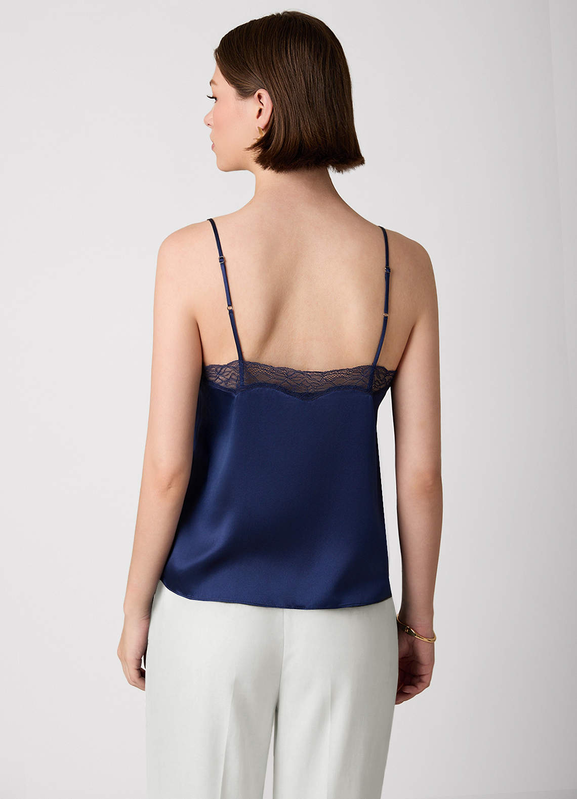 front Koszulka na ramiączkach z jedwabiu 100% nadająca się do prania