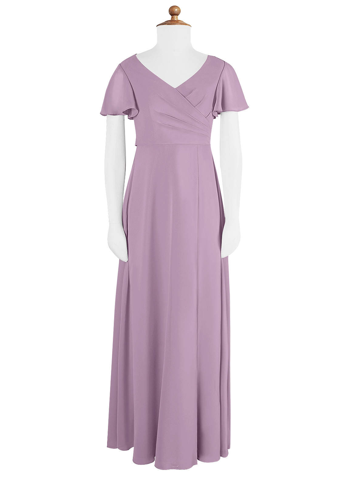Azazie Induh Junior Wisteria A-Line Ruched Chiffon Dress image5