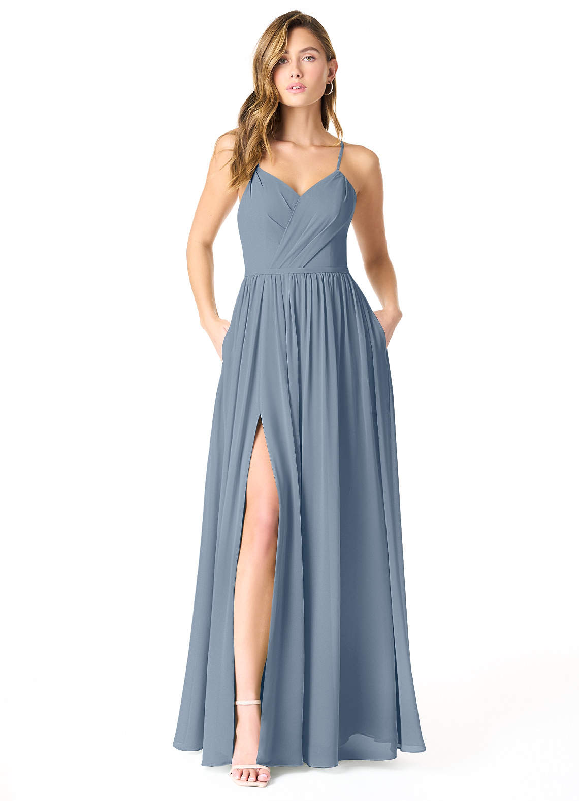 Azazie Cora Bridesmaid Dresses Twilight A-Line Pleated Chiffon Dress image1