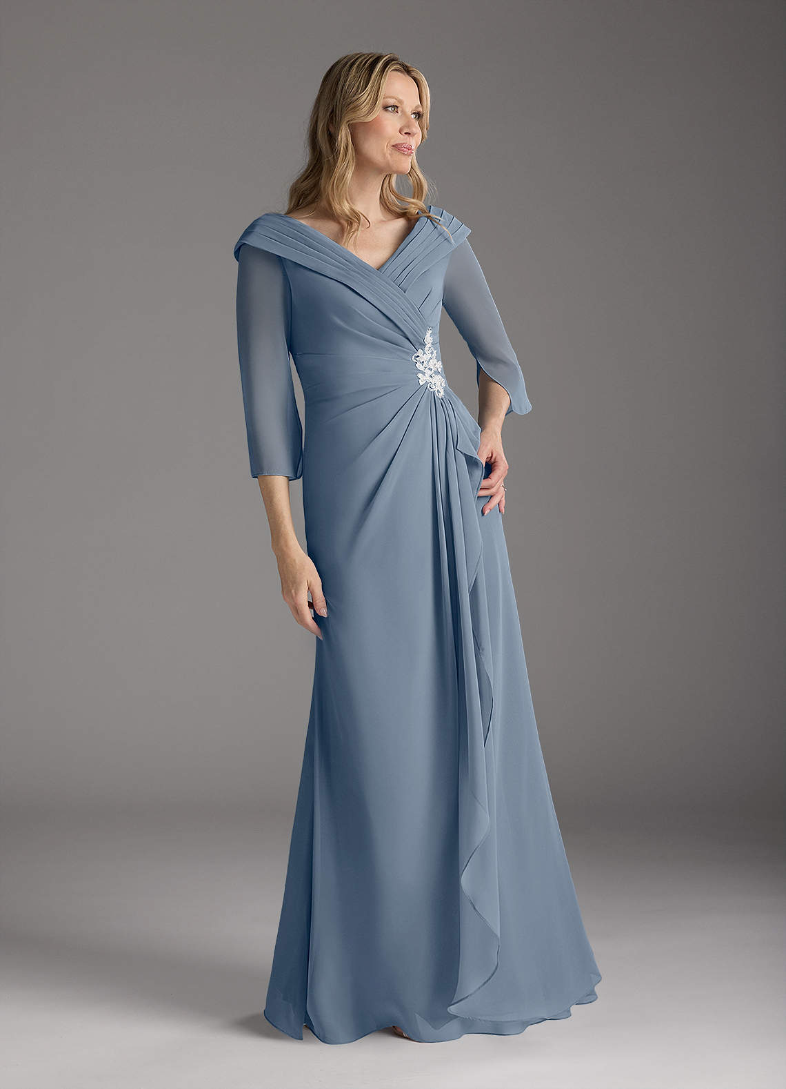 Azazie Jaycee Kleider für die Brautmutter A-Linie Chiffon Kleid Zwielichtviolett image1