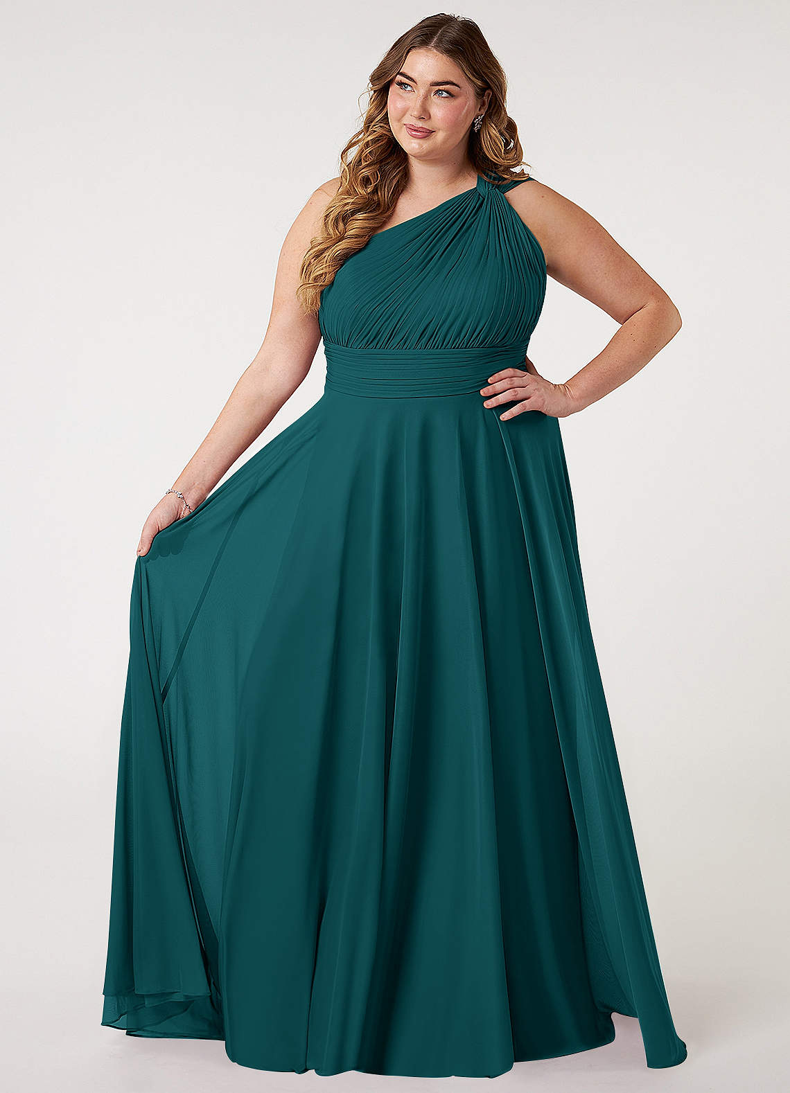 Peacock Azazie Charlize Bridesmaid Dresses | Azazie