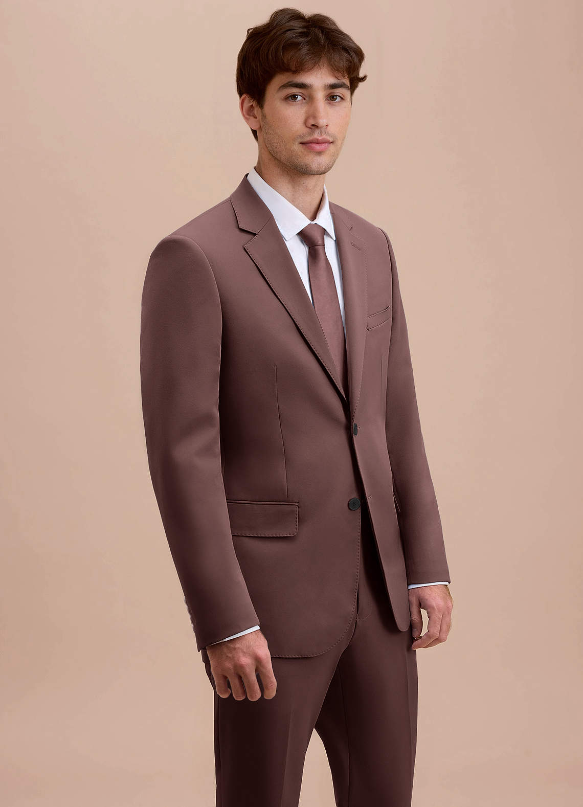 front Ethan Espresso Refined Weave Suit Jacket