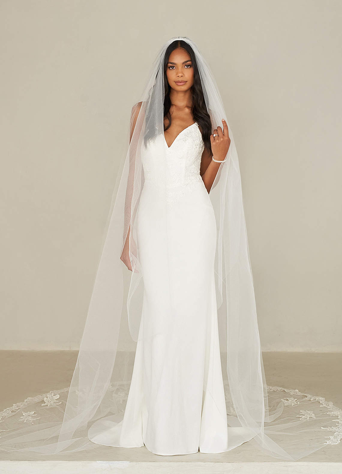 front Charity Lace Cathedral Veil