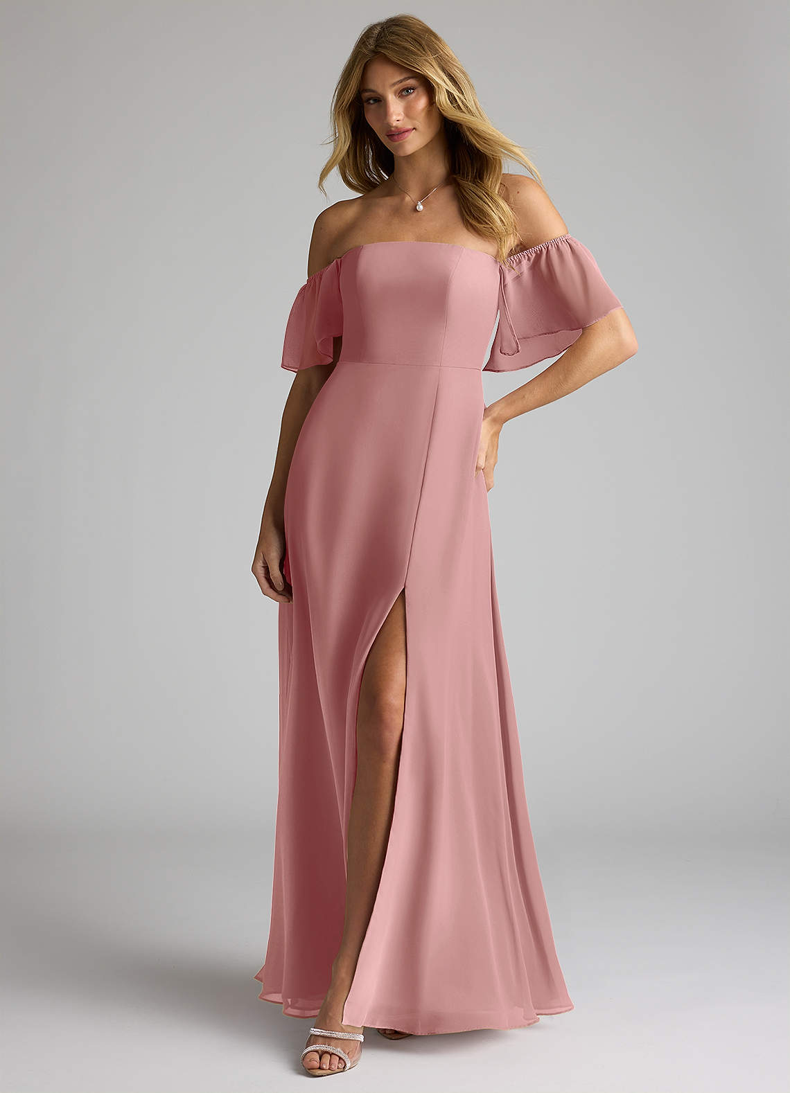 Azazie Sue Dusty Rose Chiffon Bridesmaid Dresses | Azazie