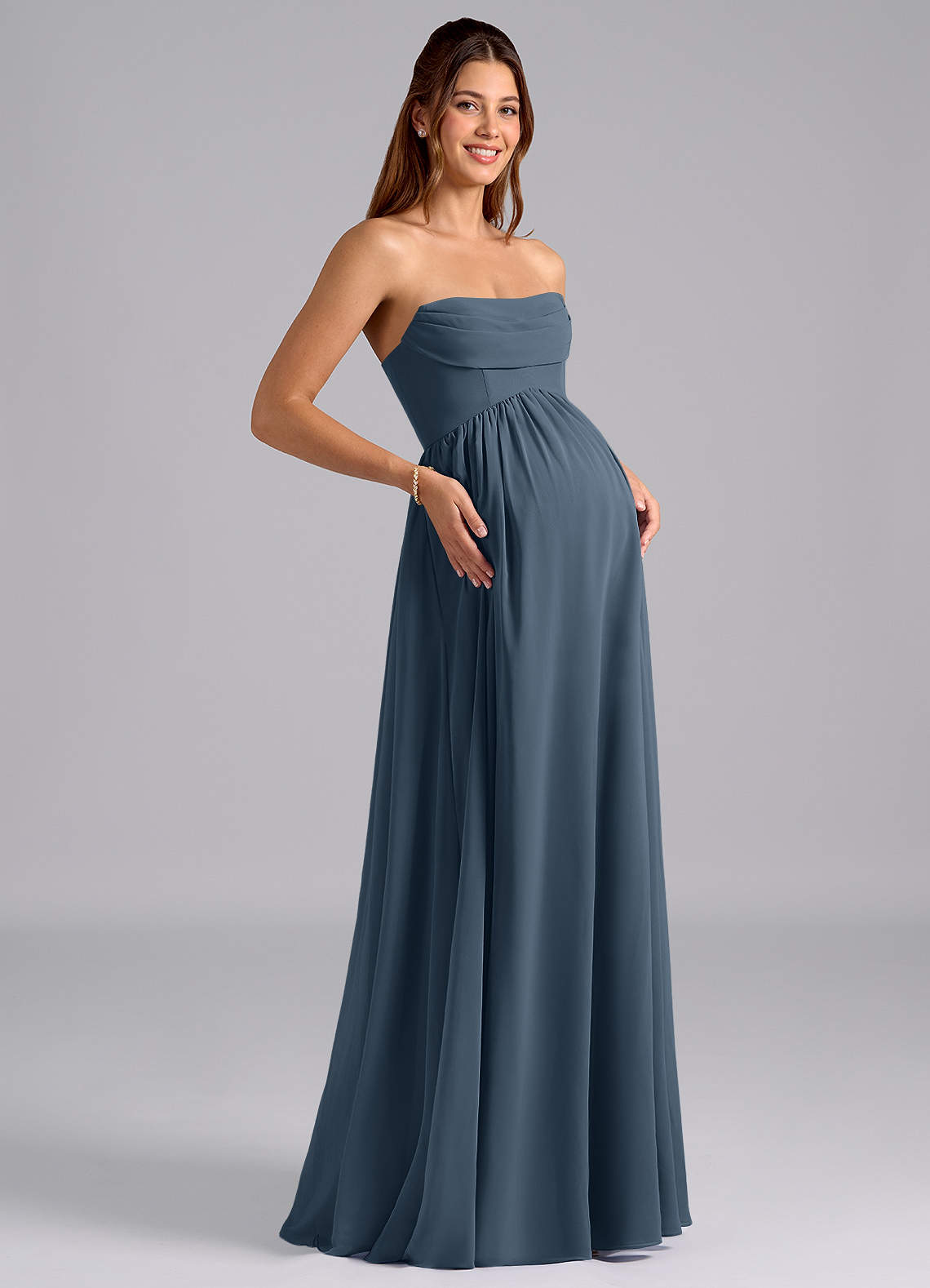 white christmas dresses Buy Blue Chiffon Maternity Dress main image 0