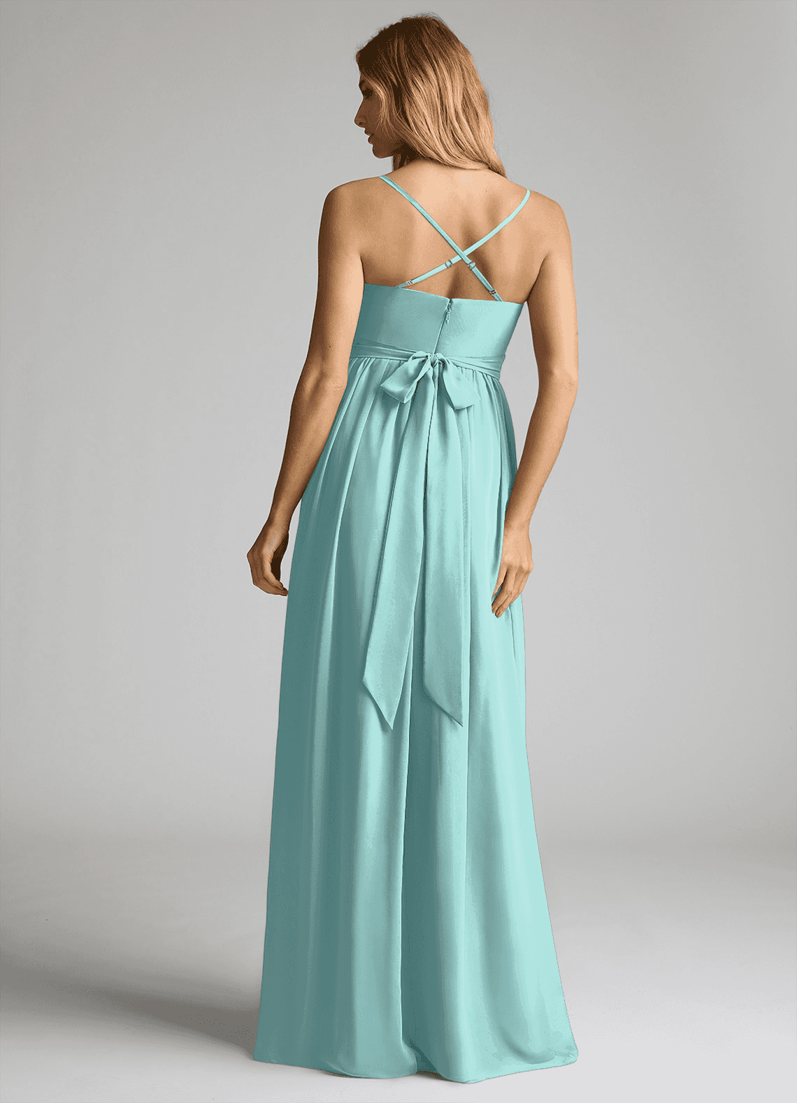 Azazie Llana Maternity Bridesmaid Dresses A-Line Chiffon Floor-Length Dress image1