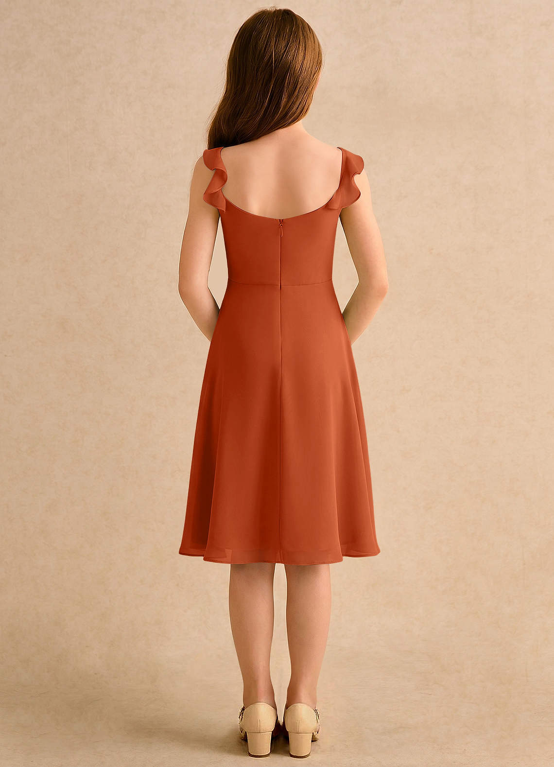 burnt orange knee length dress Burnt Orange Mother Of The Bride Jewel A-Line Short Sleeves Beading Knee Length Chiffon Mother Of The Bride Dress