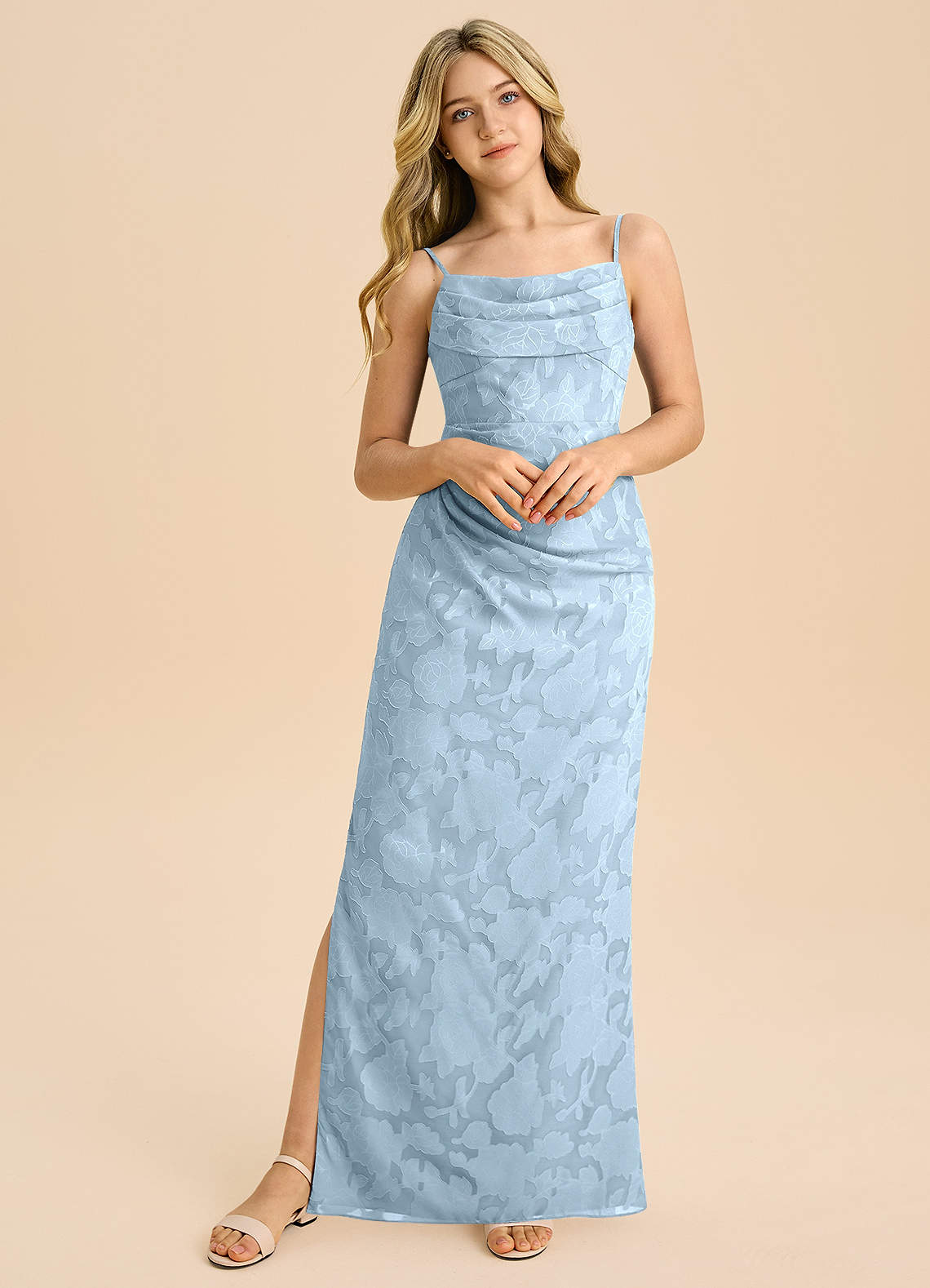 Azazie Mai Junior Klä av Tubklänning i Blommig Utbrändhet Plisserad image4