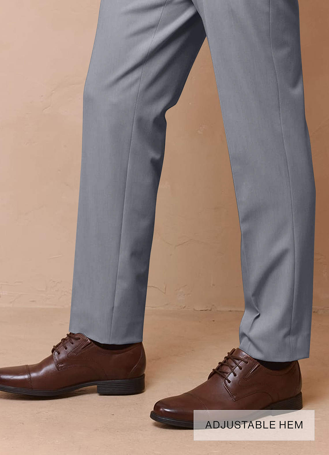 front Savile Grey Wool Blend Dress Pants