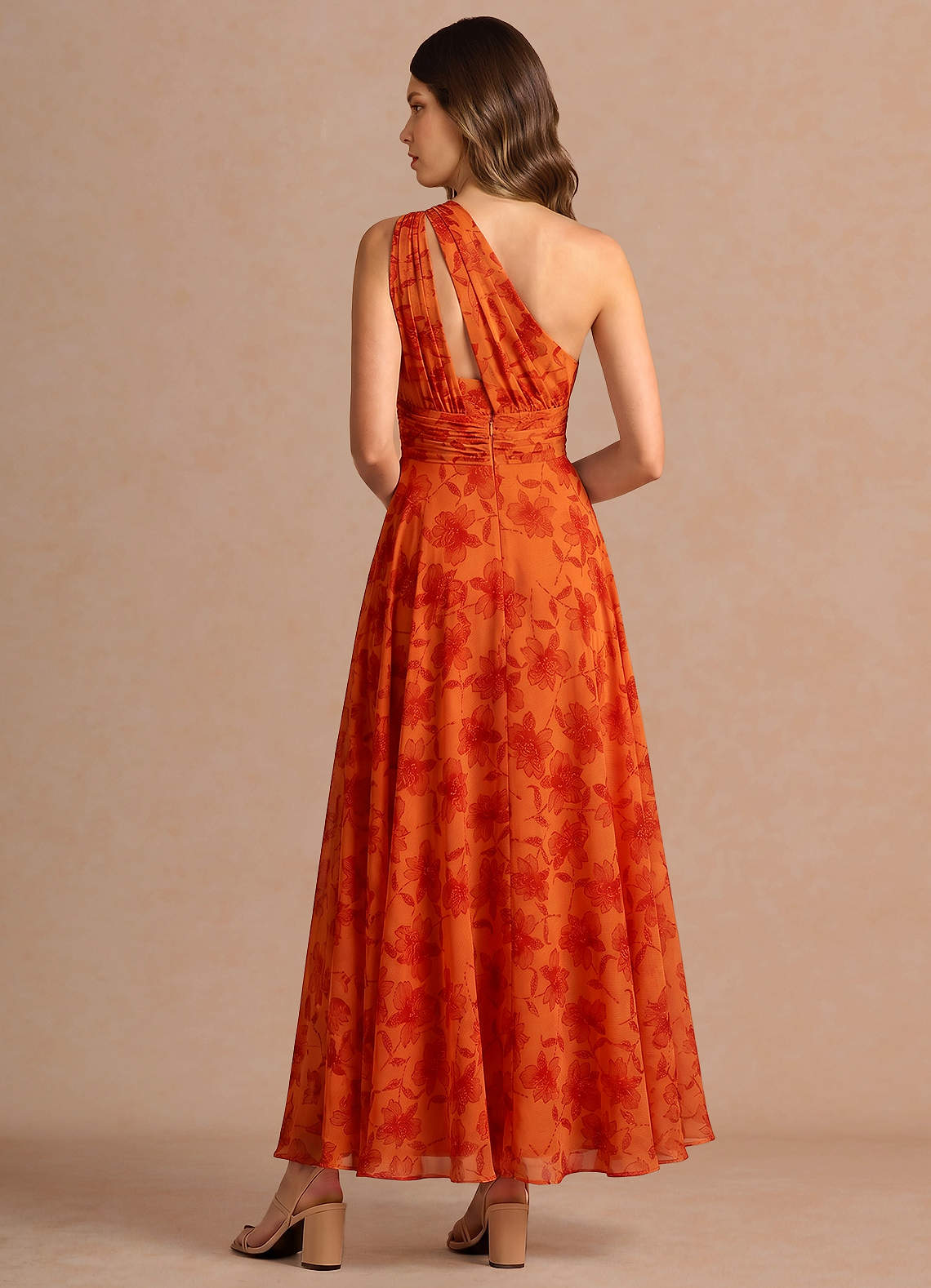 tangerine bridesmaid dresses EVERPRETTY Romantic Off-Shoulder Ruffle Hem Mesh Dress, Suitable For Wedding, Party, Graduation, Birthday, Spring/Summer Elegant this one shoulder A Tangerine Plus Size Tulle Lace