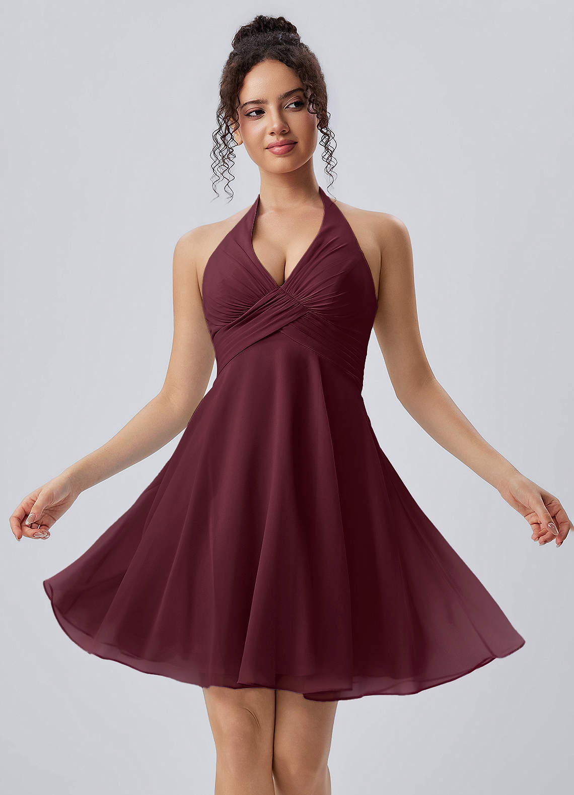 halter mini dress formal Amory Abstract OATMEAL-WHITE / S by Sugarlips Stretch Summer Women Clothing Azazie Wine A-Line Mini Sweet