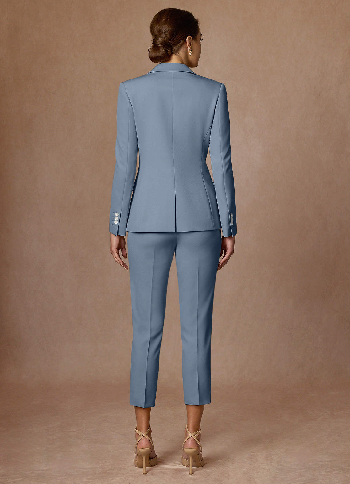 front Kennedy Dusty Blue Structured Stretch Dress Pants