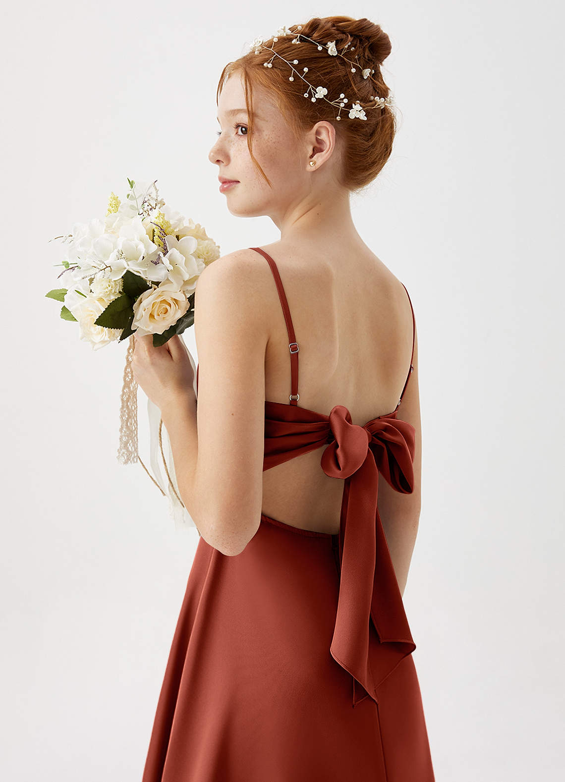 terracotta junior bridesmaid dresses Boho Tulle Split Wedding Dresses Lace Embroidery Off Shoulder  alinanova