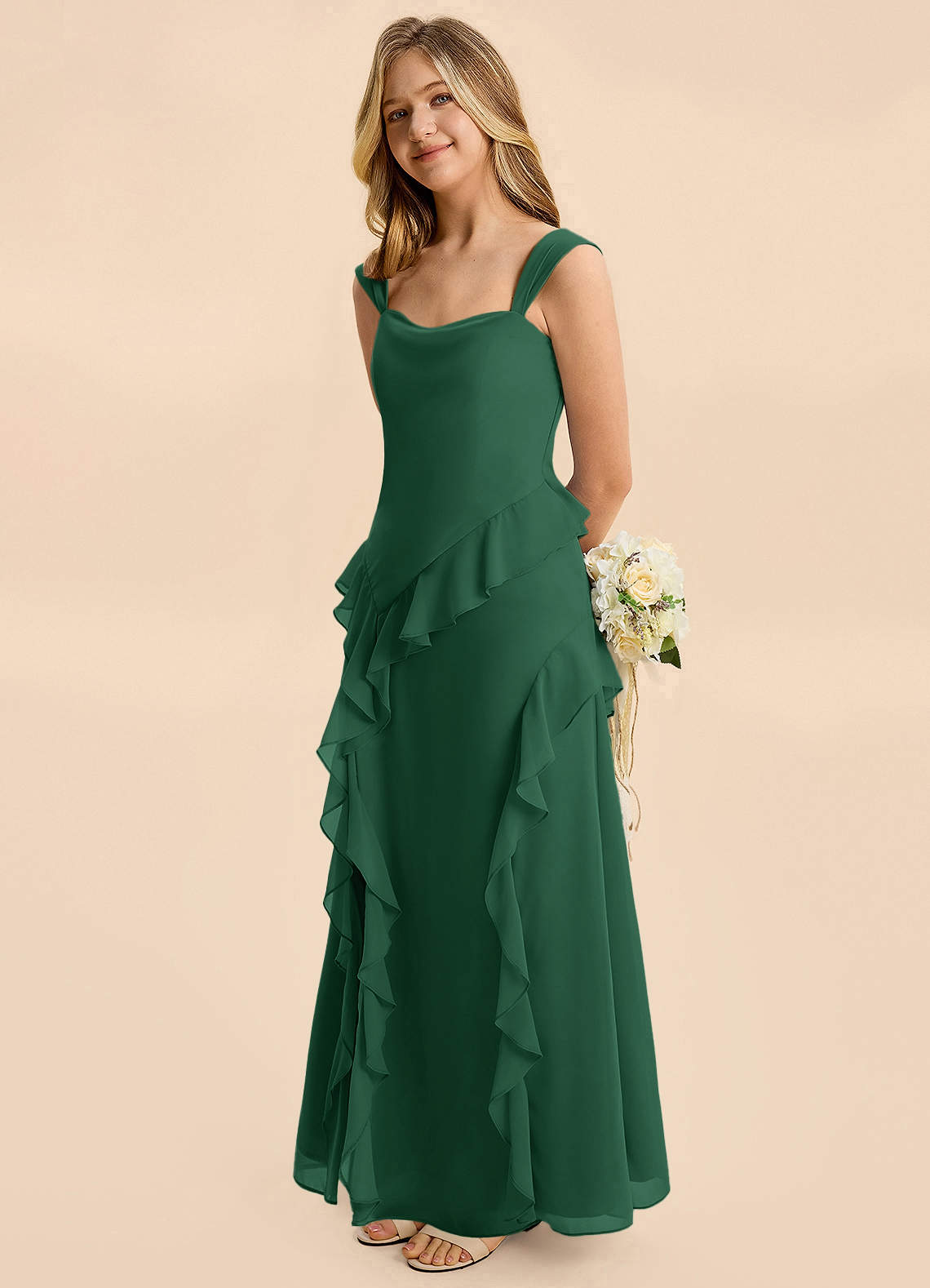 dark green junior bridesmaid dresses Azazie Sloane Flower girl dress