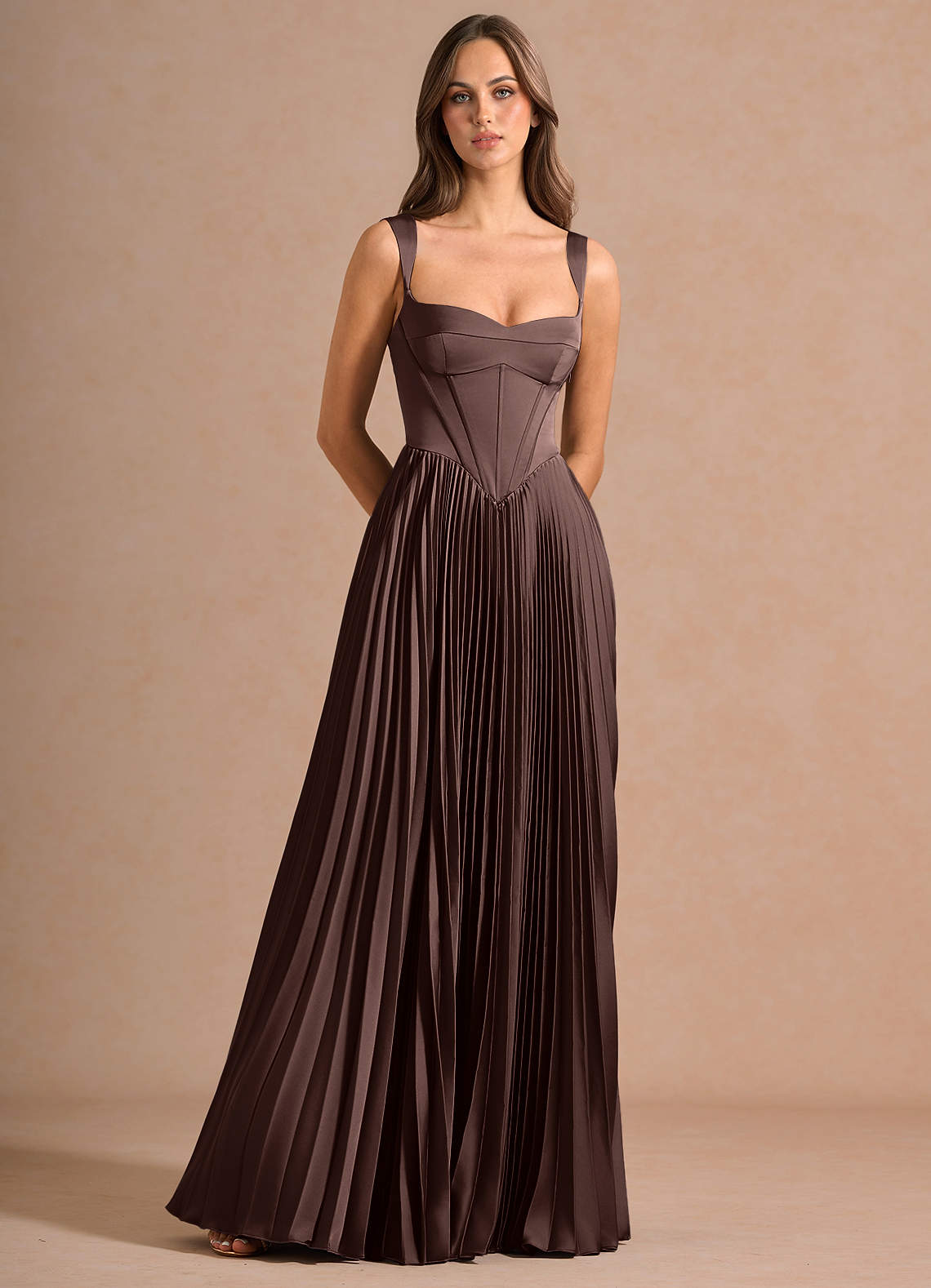 Avenelle Truffle Maxi Dress | Azazie CA