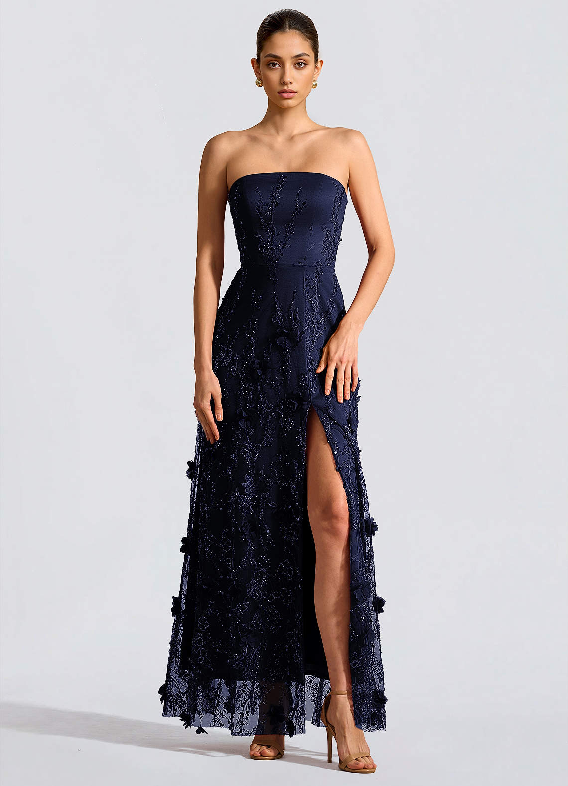 Fairuza Navy Maxi Dress | Azazie UK