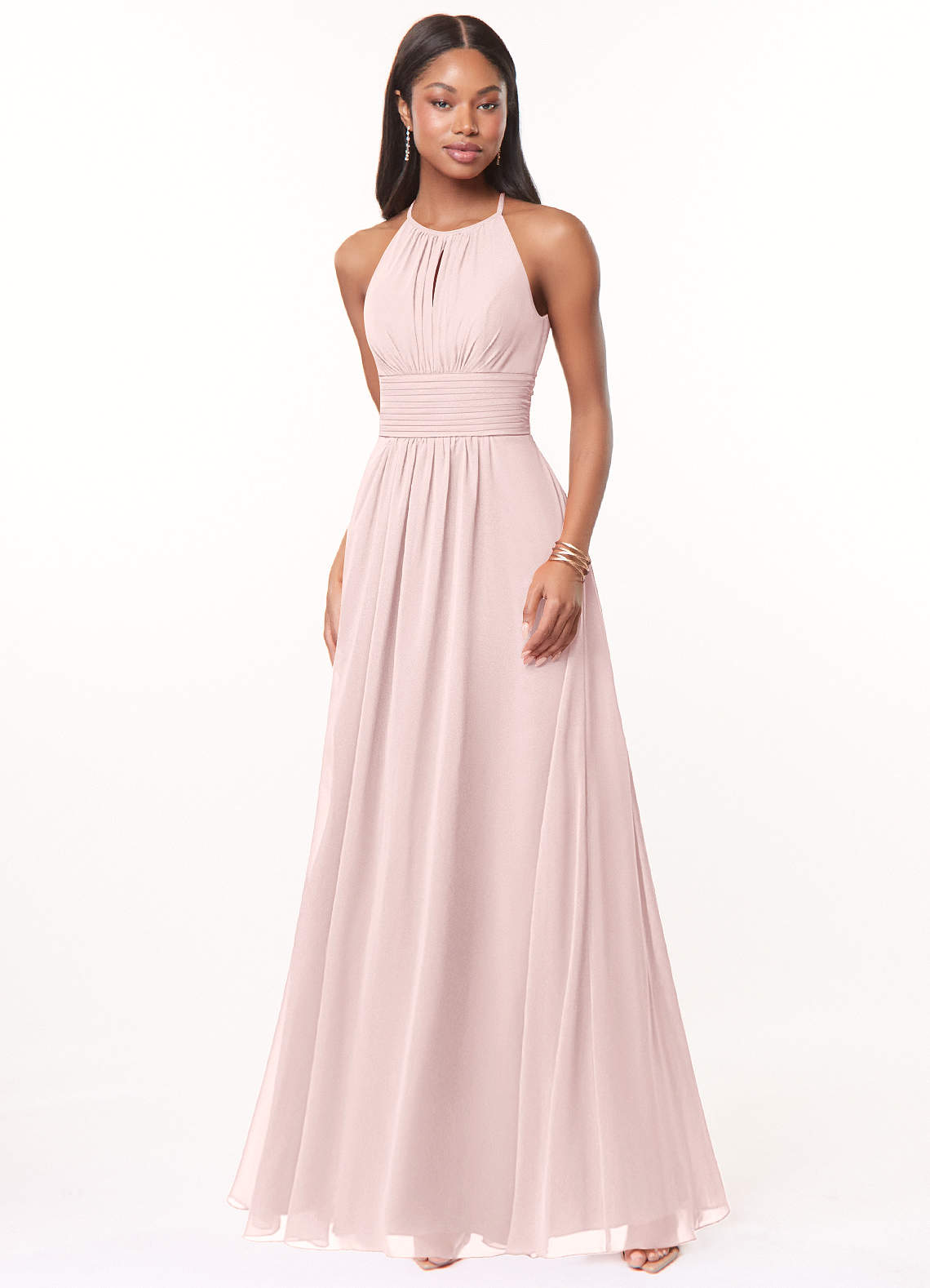 Azazie Bonnie Blushing Pink Chiffon Bridesmaid Dresses | Azazie AU