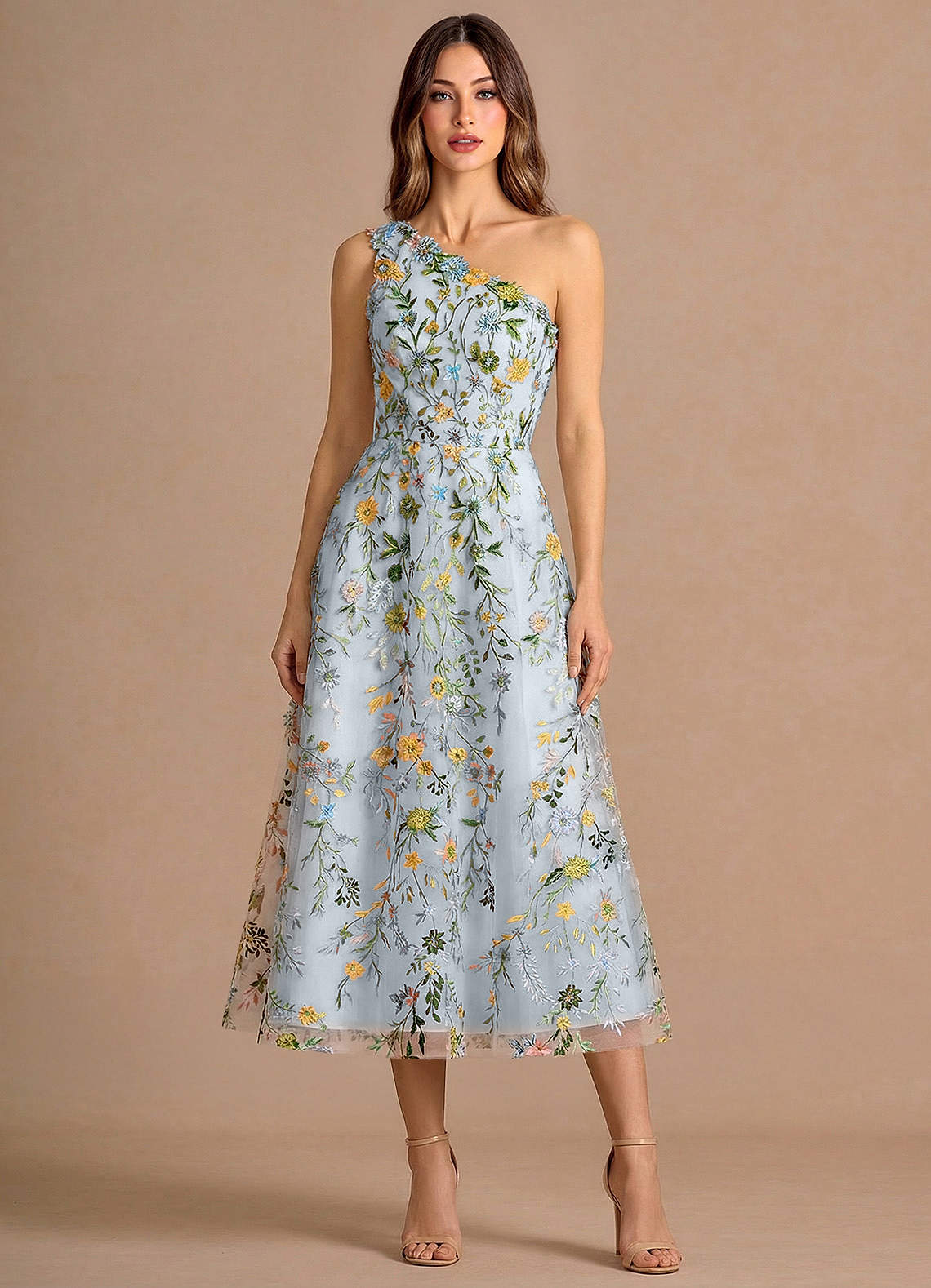 sky blue midi dress SANCIA LINEN CORSET or as wedding guest Women's Show Me the Way