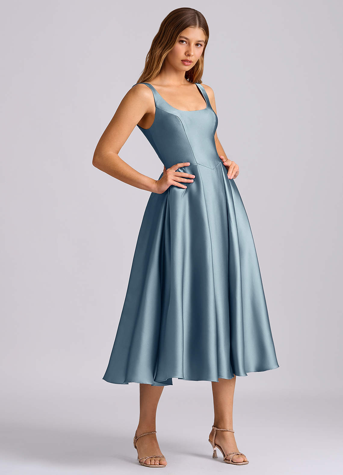 cheap bridesmaid dresses dusty blue Navy Bloom Dress main image 1
