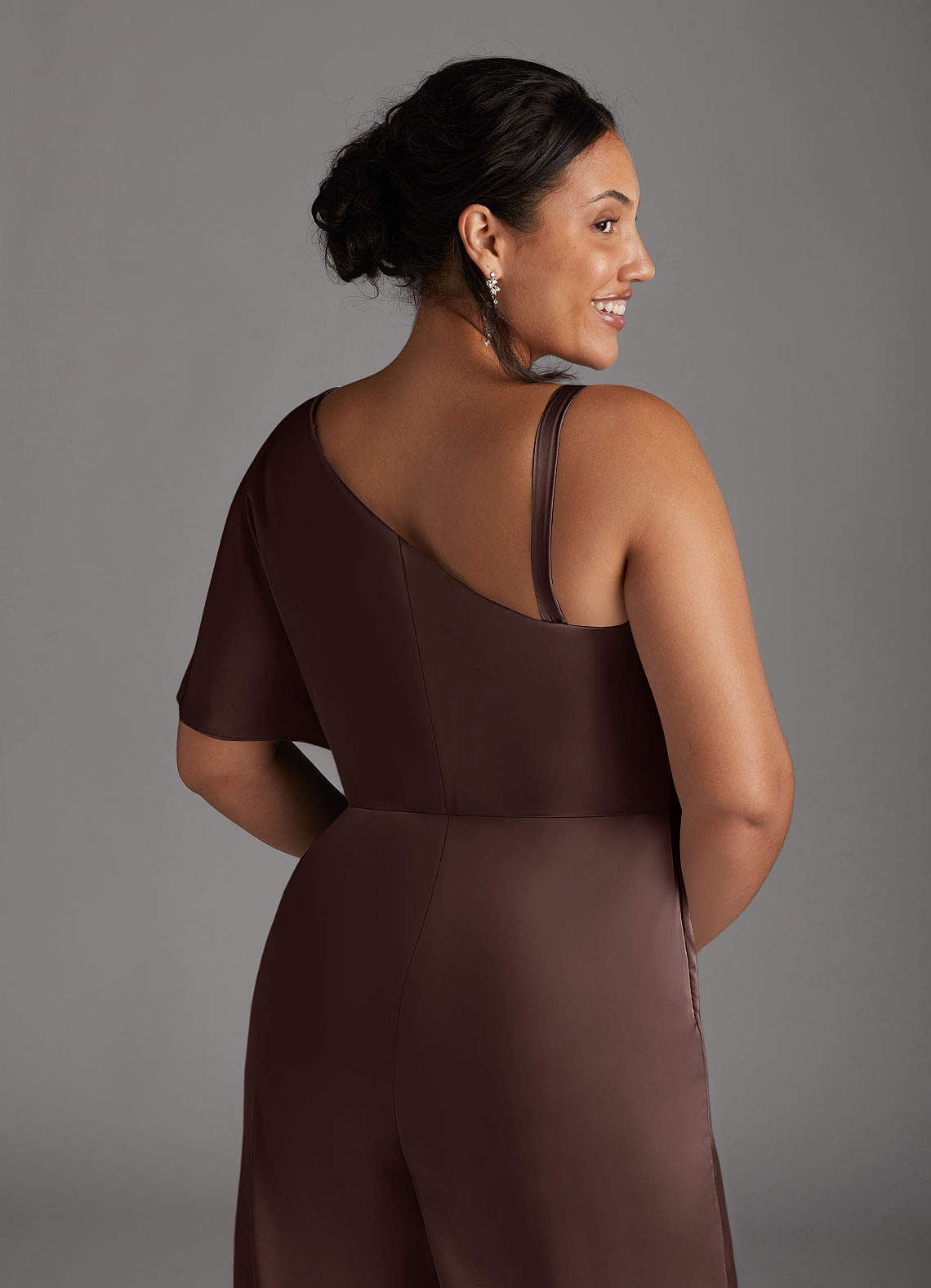 Azazie Hagretta vestidos de madre de la novia Vestido de Ganache de Satén Elástico de Mono/Traje de pantalón image21