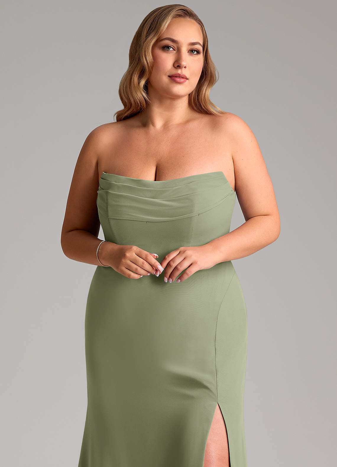 Azazie Saige Bridesmaid Dresses Pistachio A-Line Off the Shoulder Chiffon Convertible Dress image10