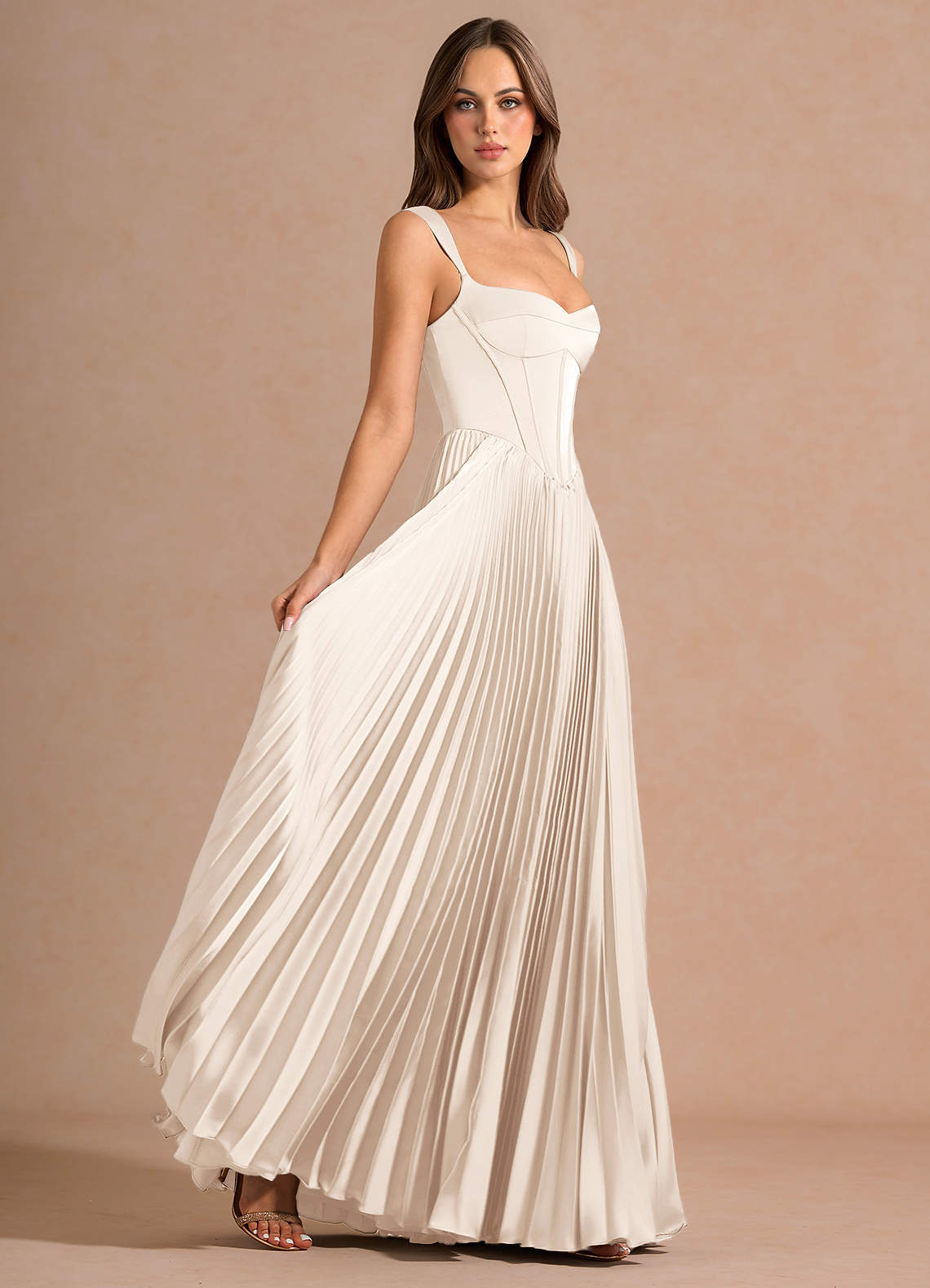 cream formal maxi dress V maxi Dress Cream M main image 0