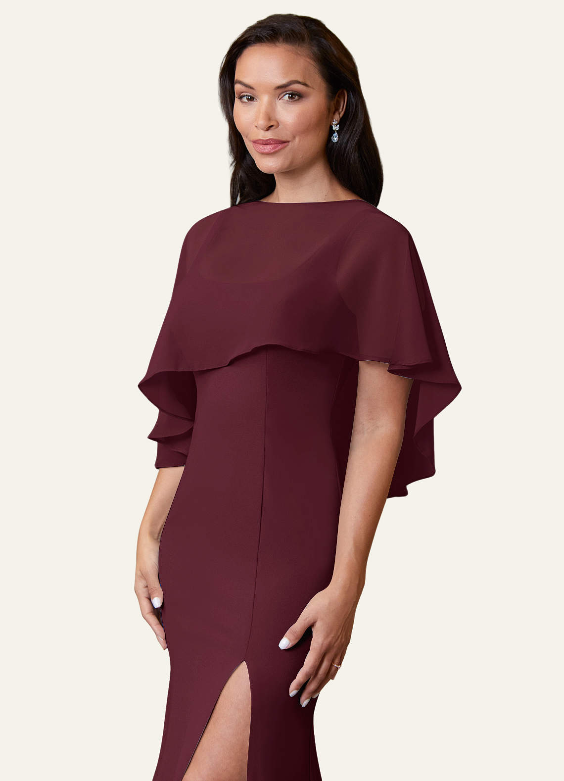 front Azazie Envoltório De Chiffon Wren De Cor Correspondente