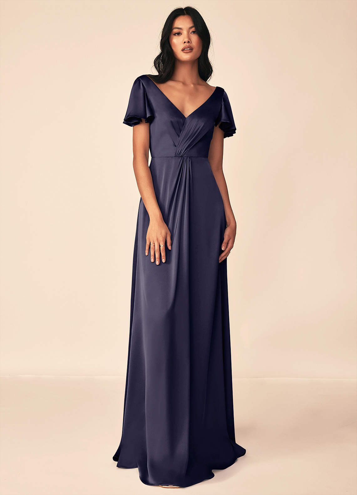azazie soren stretch satin dress Azazie Soren