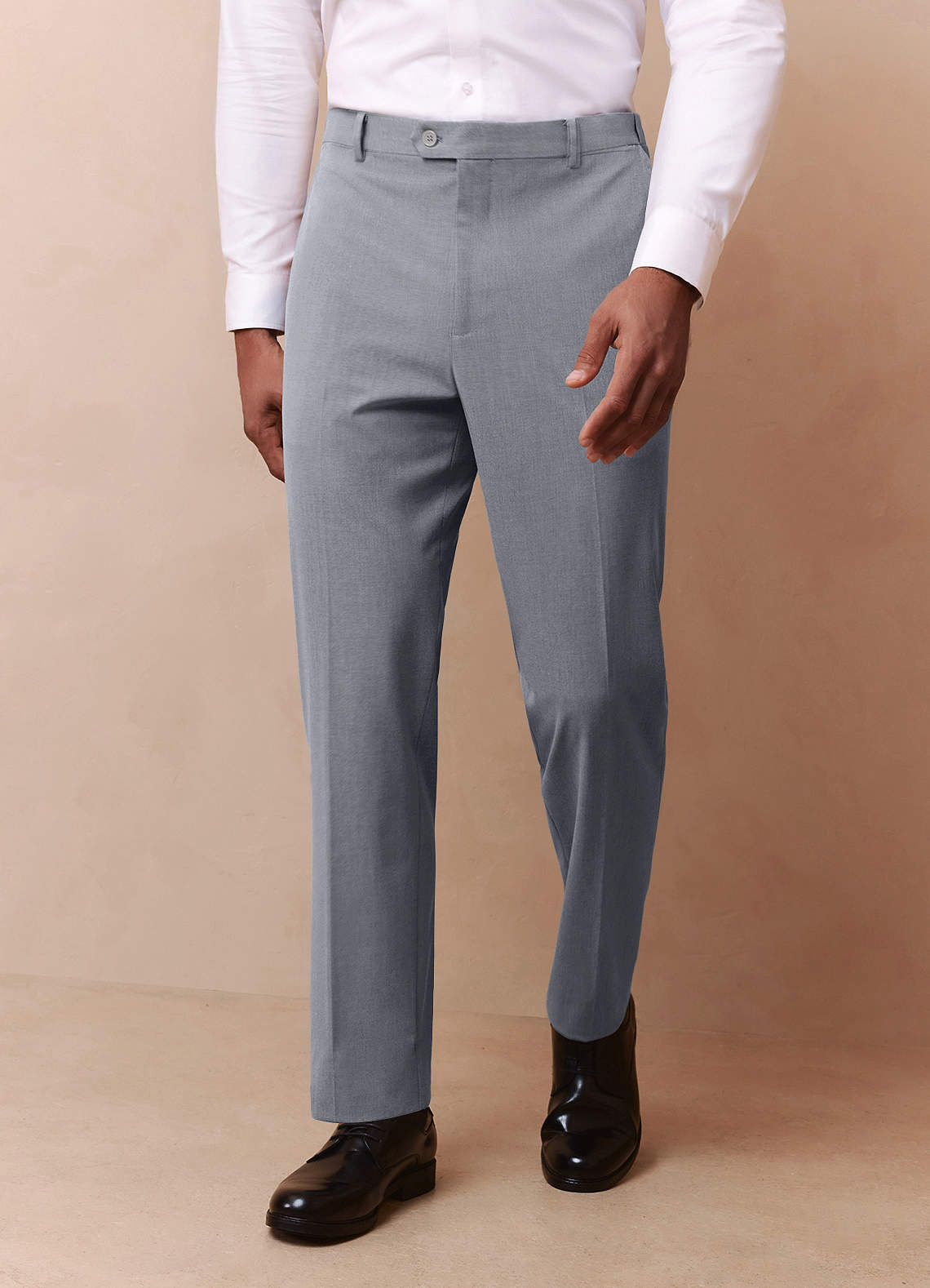 front Savile Grey Wool Blend Dress Pants