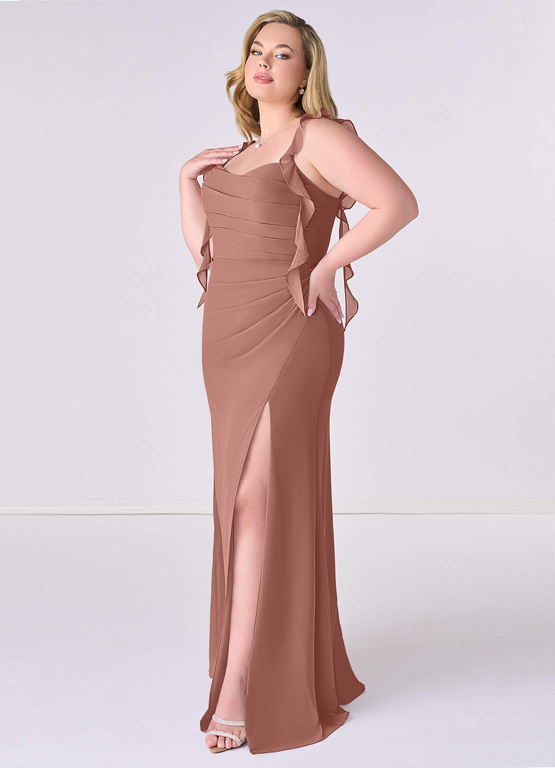 Barbie ♥ Azazie Bridesmaid Dresses Sweetheart Pleated Ruffle Chiffon Mermaid Dress image8