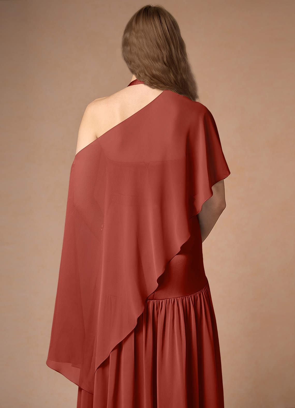 front Azazie Matching Color Chiffon Multiway Cape