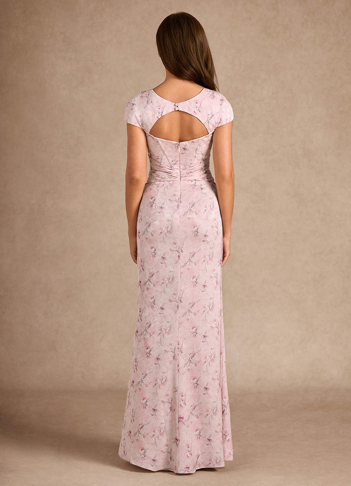 Azazie Elmira vestidos de madre de la novia Vestido de Rosa Inglesa de Satén Elástico de Recto con Escote de Corazón image2